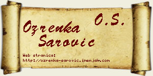 Ozrenka Šarović vizit kartica